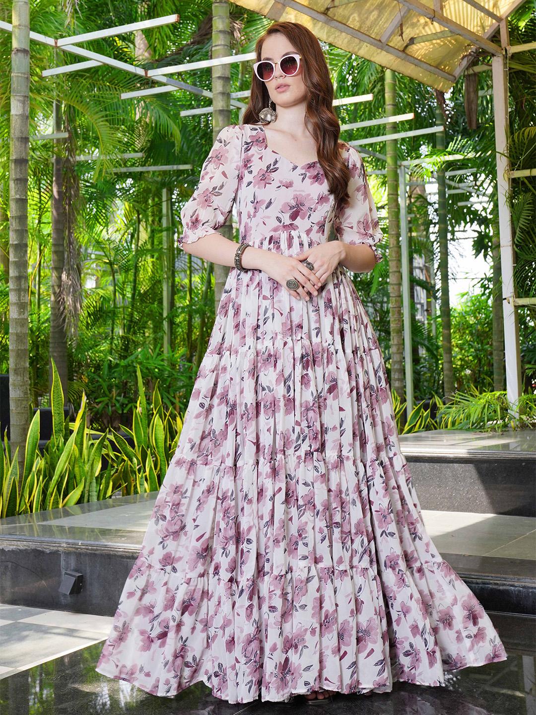 Flower Dress Pink And White Summer Dress White Floral Floral High Quality  Maxi Dresses Evening Dresses