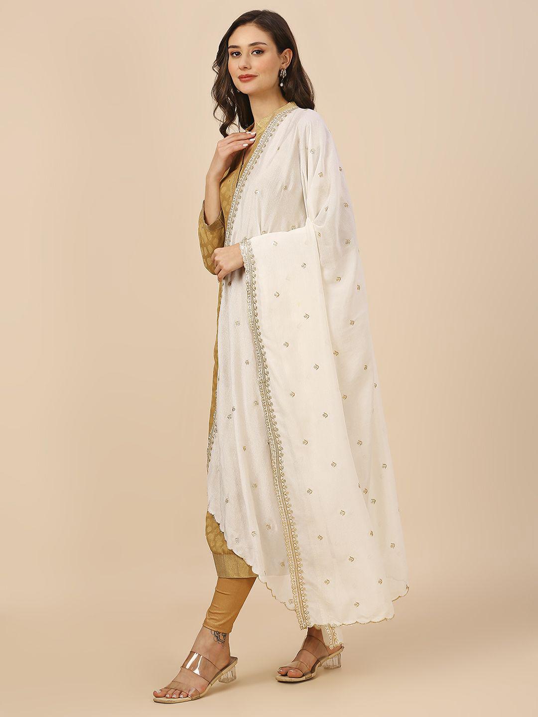 Dupatta Bazaar Floral Embroidered Sequinned Dupatta