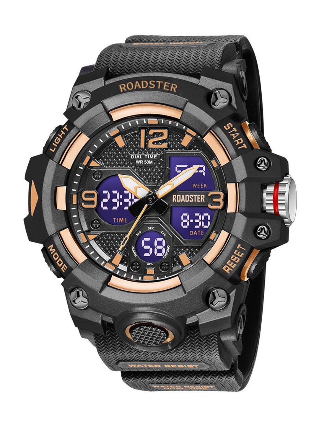 Roadster Men's RDSTR-8008-GOLD Analog Digital Watch Gold - Image 1