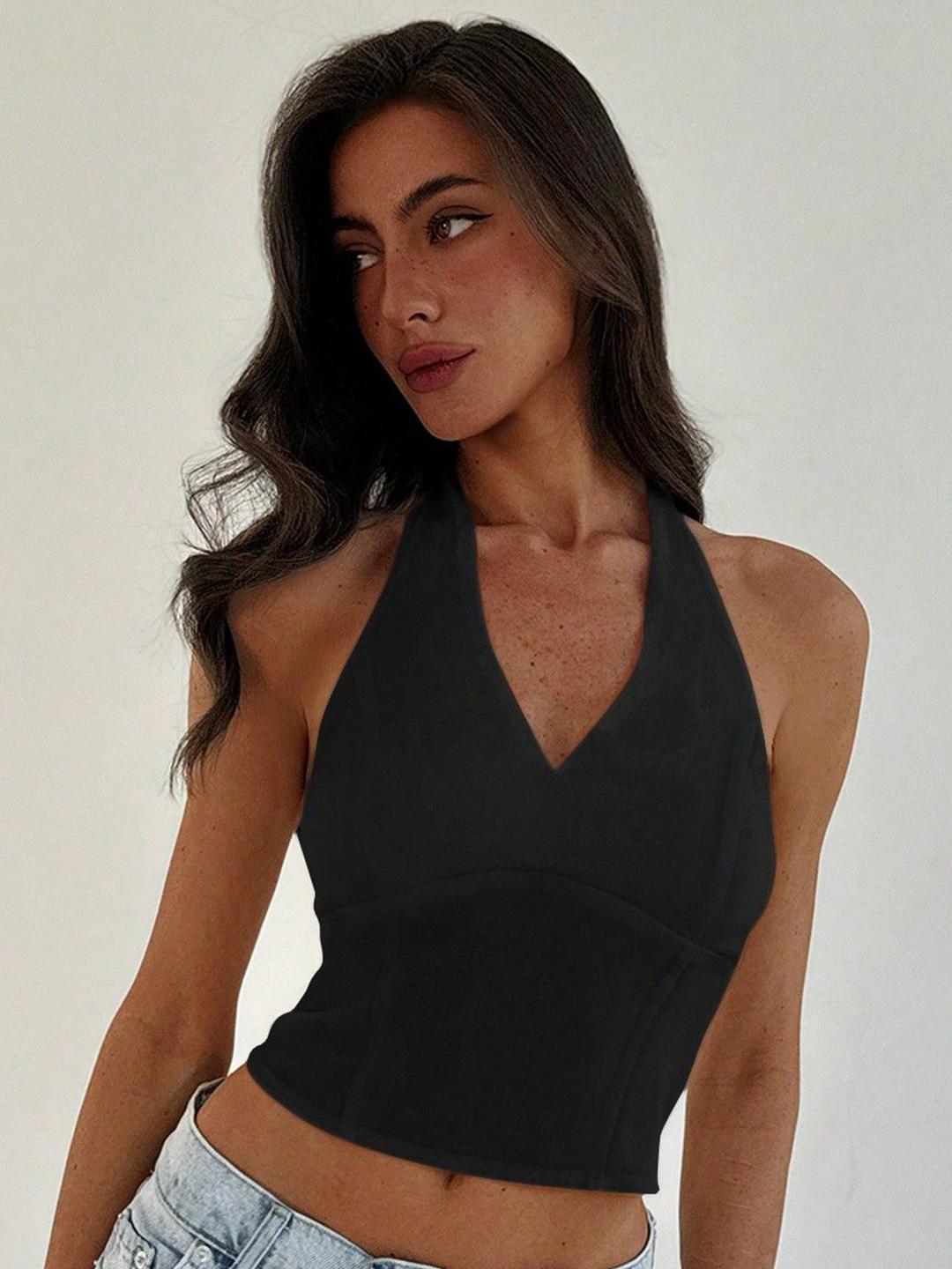 Buy ZYNG Halter Neck Styled Back Top - Tops for Women 31357745