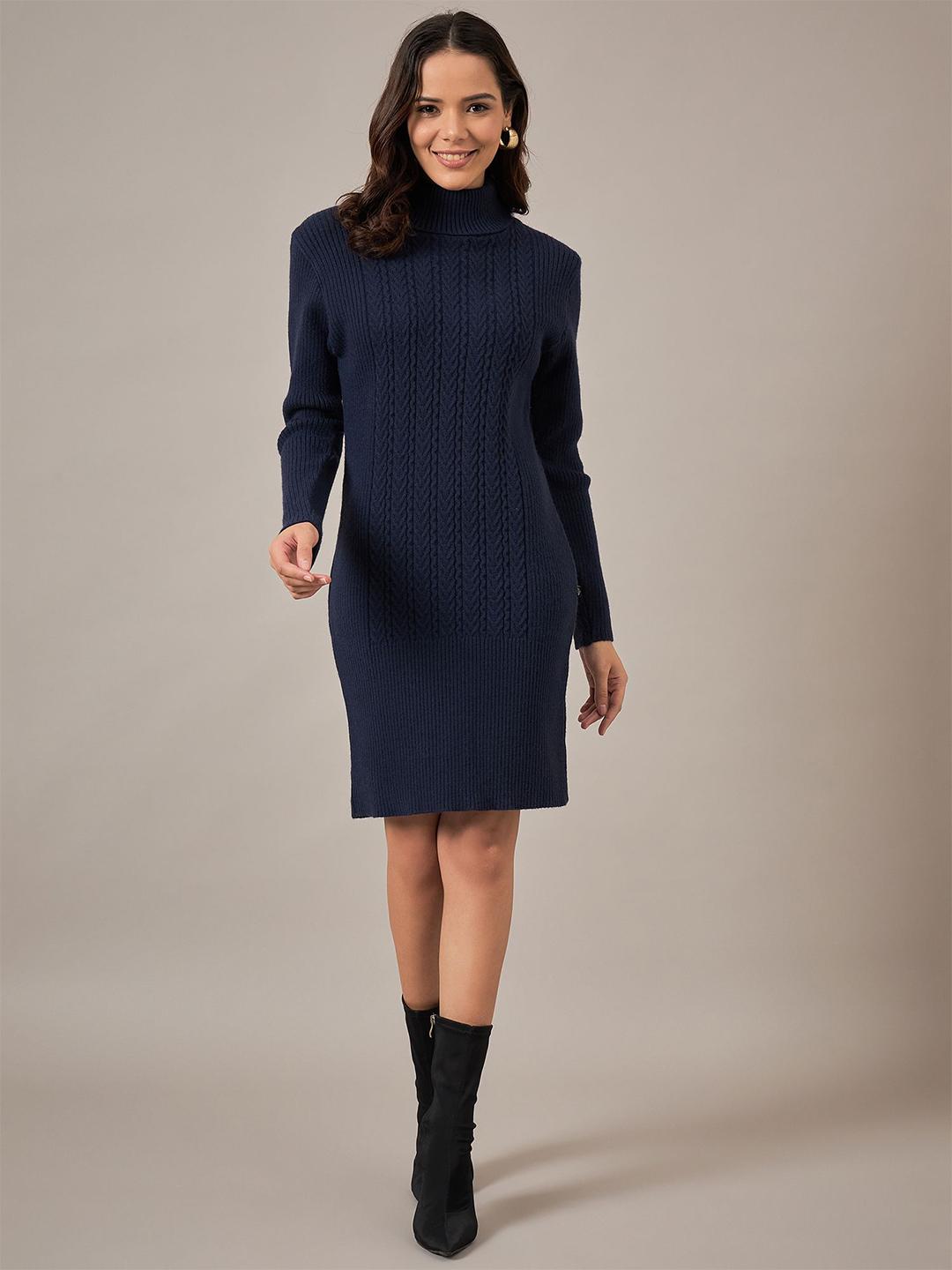 Buy The Roadster Lifestyle Co Women Above Knee Long Sleeves Woolen Bodycon  Dress - Dresses for Women 31365355 | Myntra
