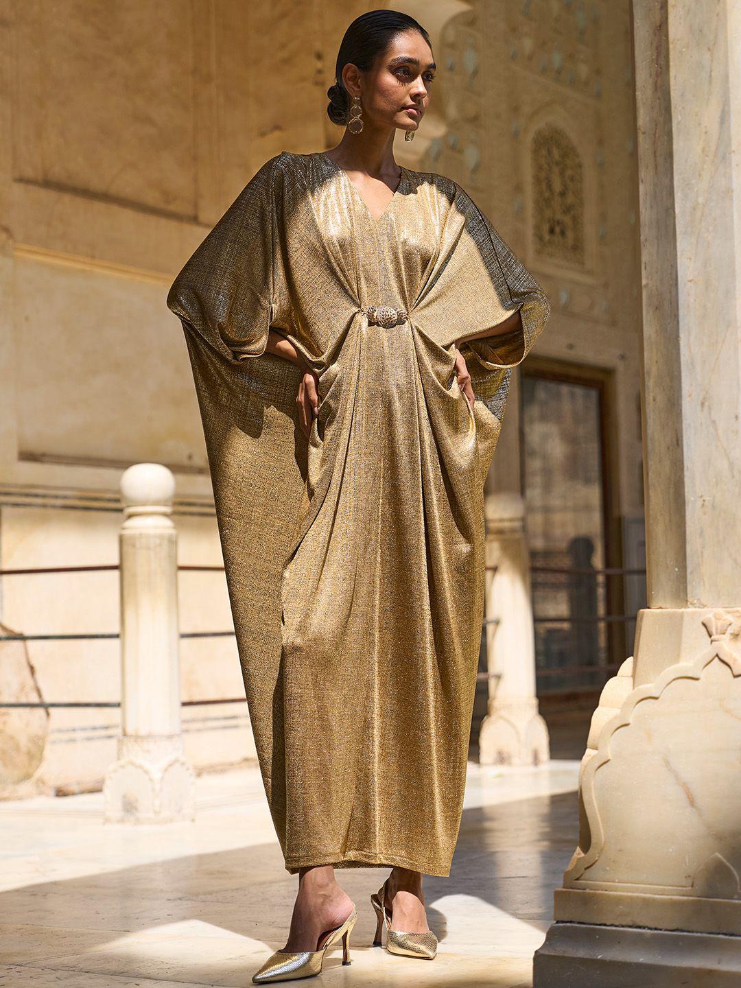 Buy Dash and Dot Women Embellished V-Neck Kaftan Maxi Dress Buy Dash and Dot Women Embellished V-Neck Kaftan Maxi Dress