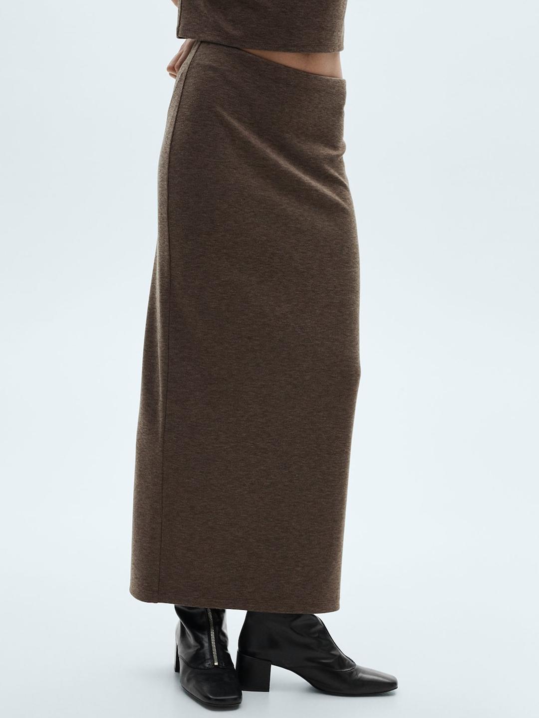 Buy MANGO Long Knitted Straight Skirt Skirts for Women 31160840