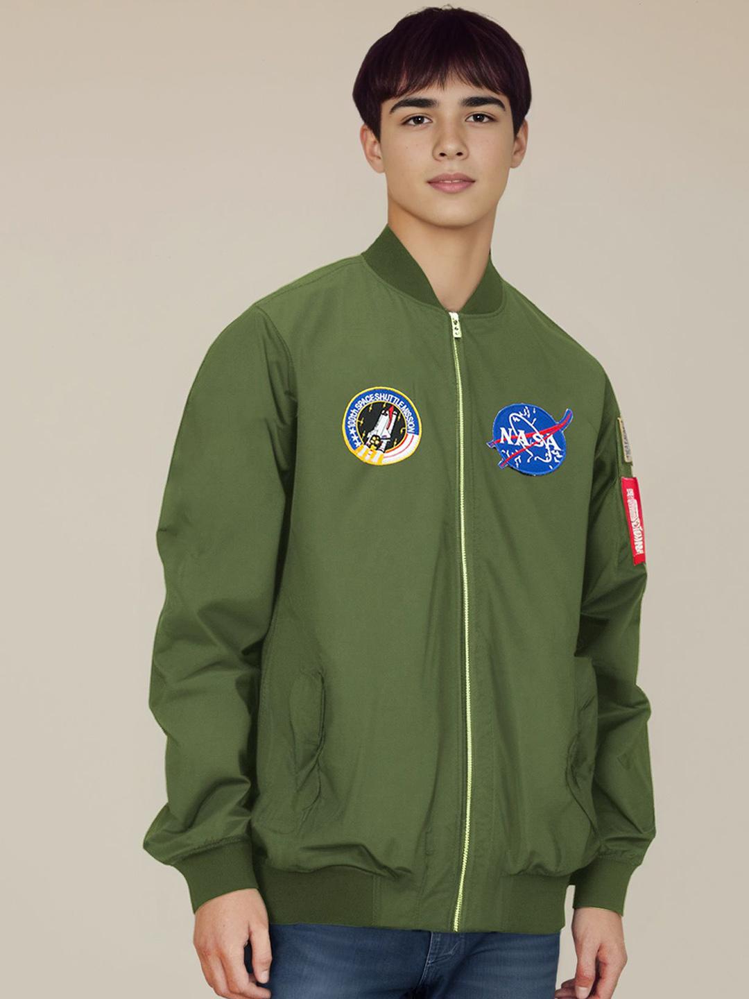 Buy Revolte Men NASA Patch Casual Bomber Jacket Jackets for Men
