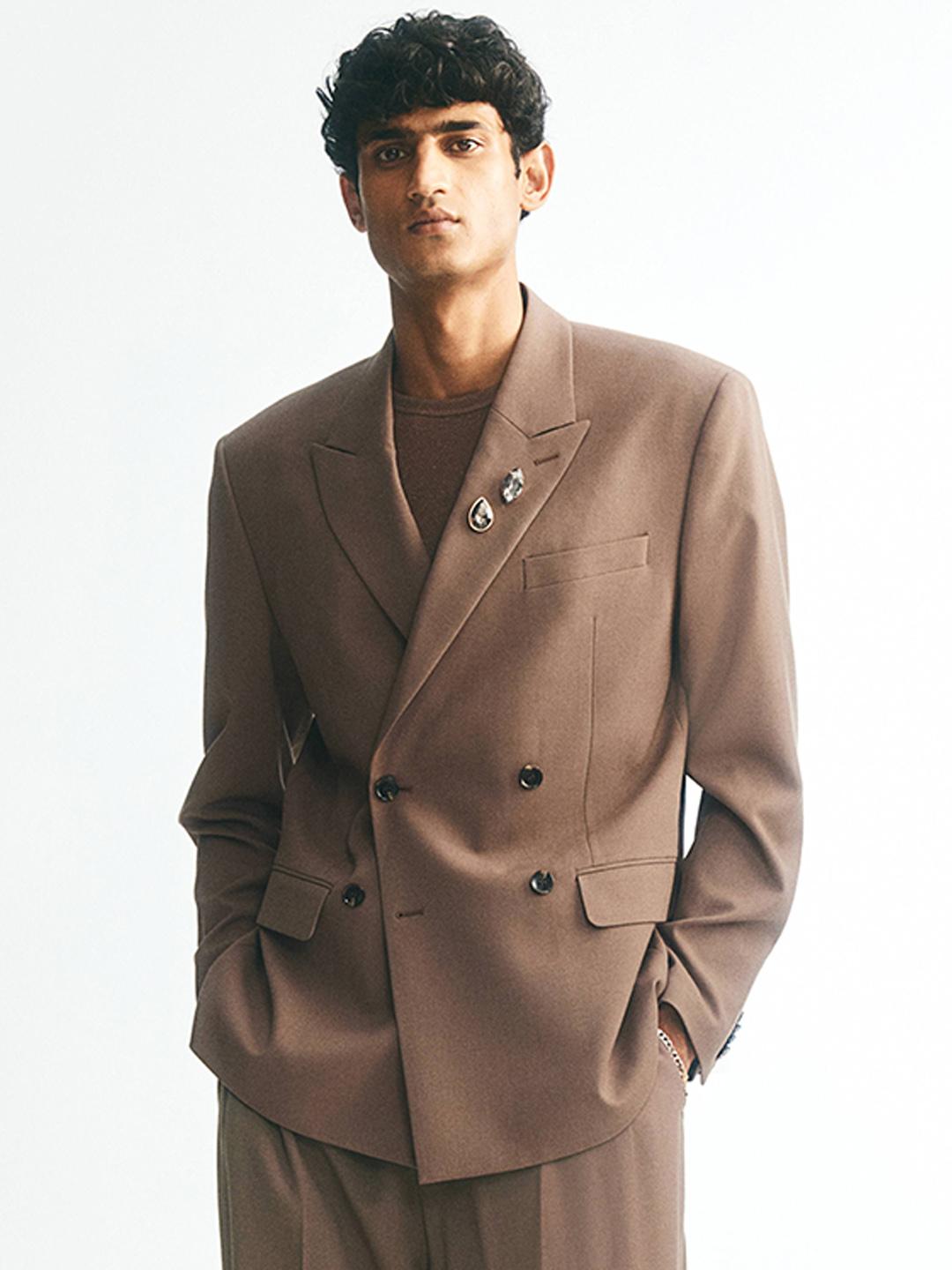 LQ Y's for men Double Breasted Jacket Oversized-lapel double