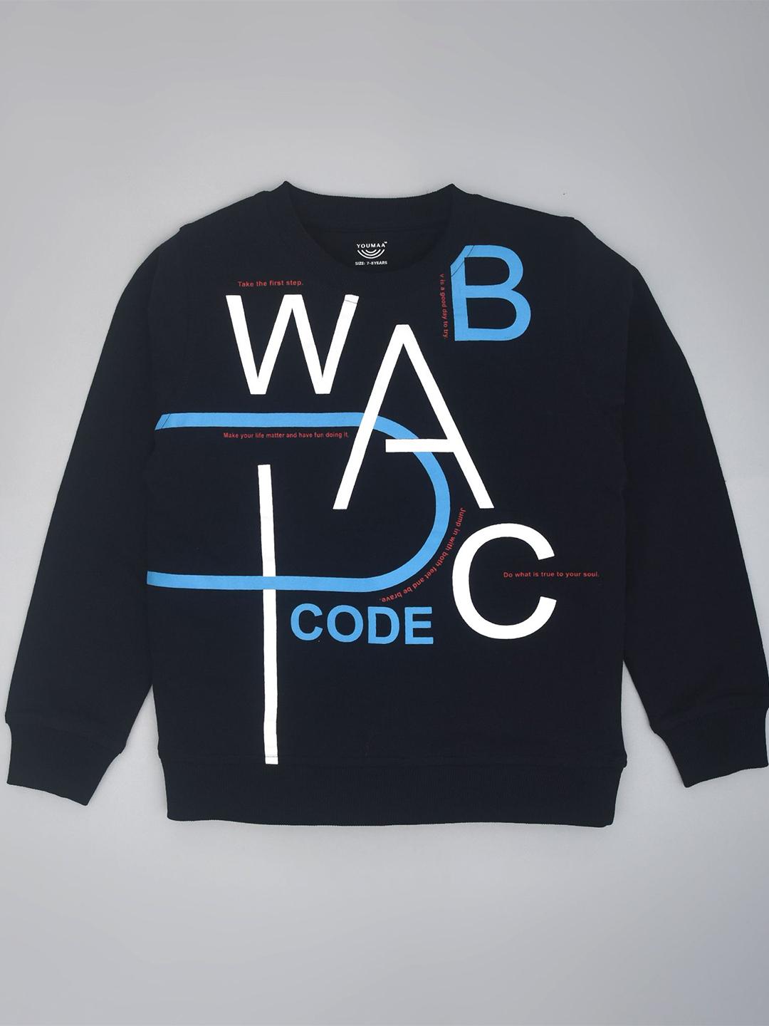 Buy YOUMAA Boys Alphanumeric Printed Pullover Sweatshirt