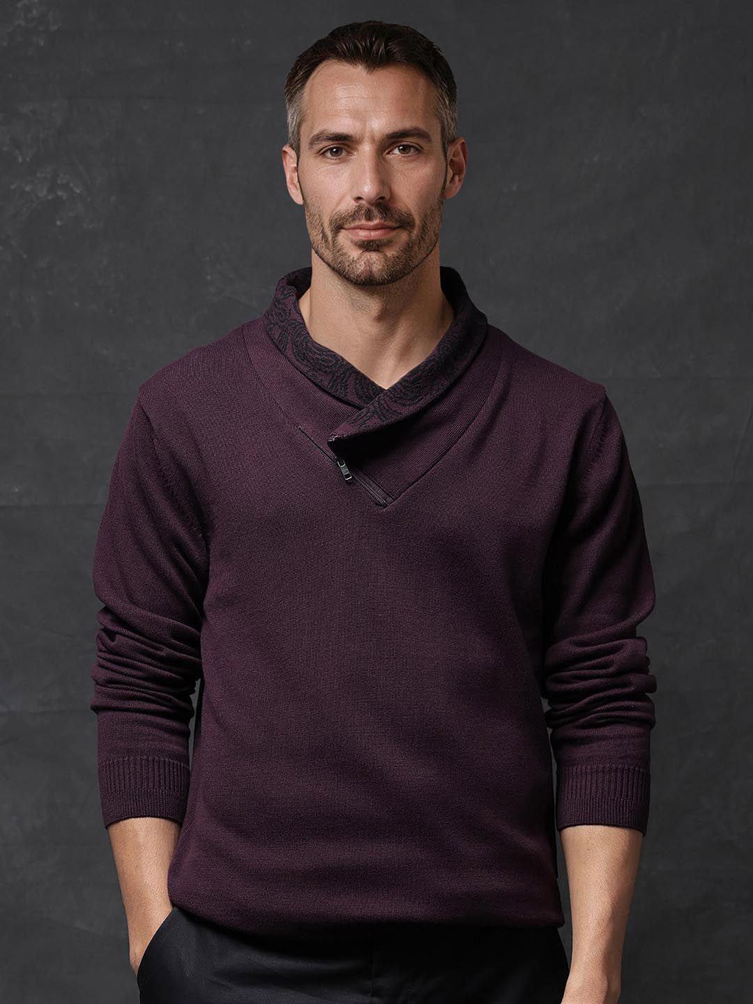 RARE RABBIT Men Cotton Cowl Neck Long Sleeves Pullover - Main Image