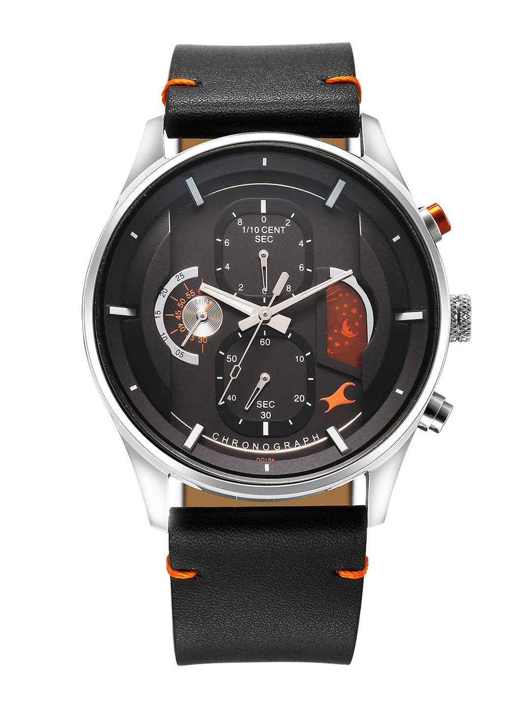 Buy Fastrack Opulence Men Brass Patterned Dial Leather Straps