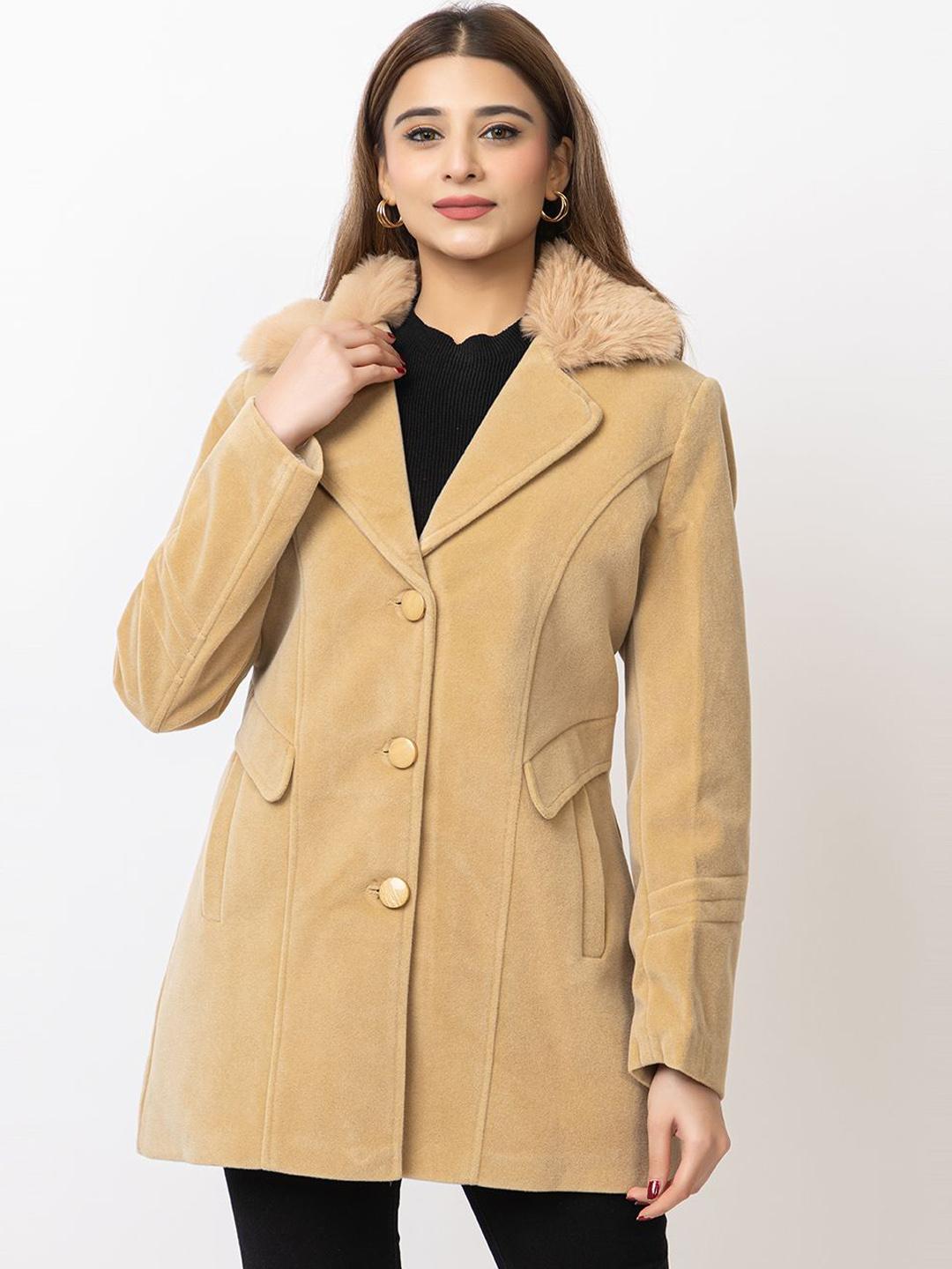 Buy Lady Leaf Winter Wear Tweed Led Flock Coat - Coats for Women