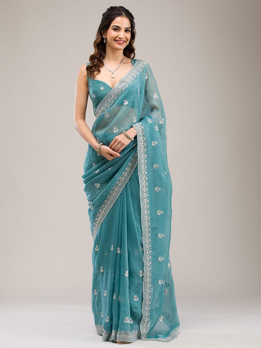 kosariii✴︎ Buy Koskii Embroidered Zari Tissue Saree - Sarees for Women