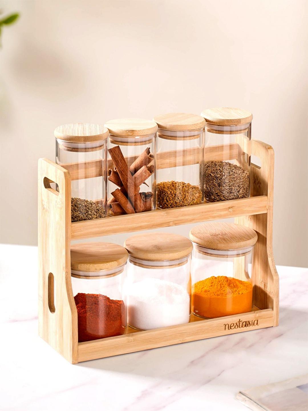 Masala Small Glass Jars For Spices Ferris Wheel Rotating Glass