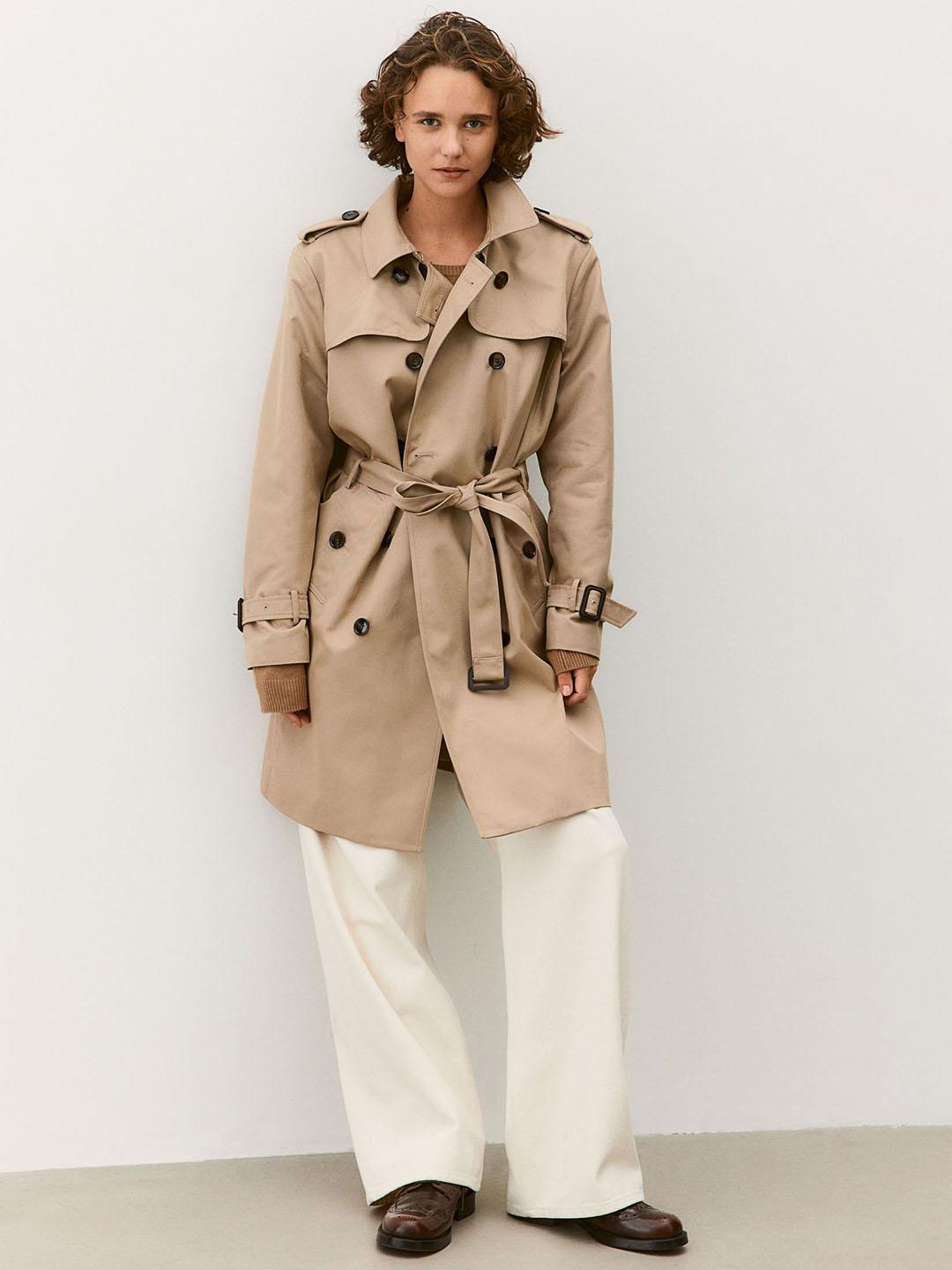 Buy H&M Women Knee-Length Trench Coat Coats for Women 31037589