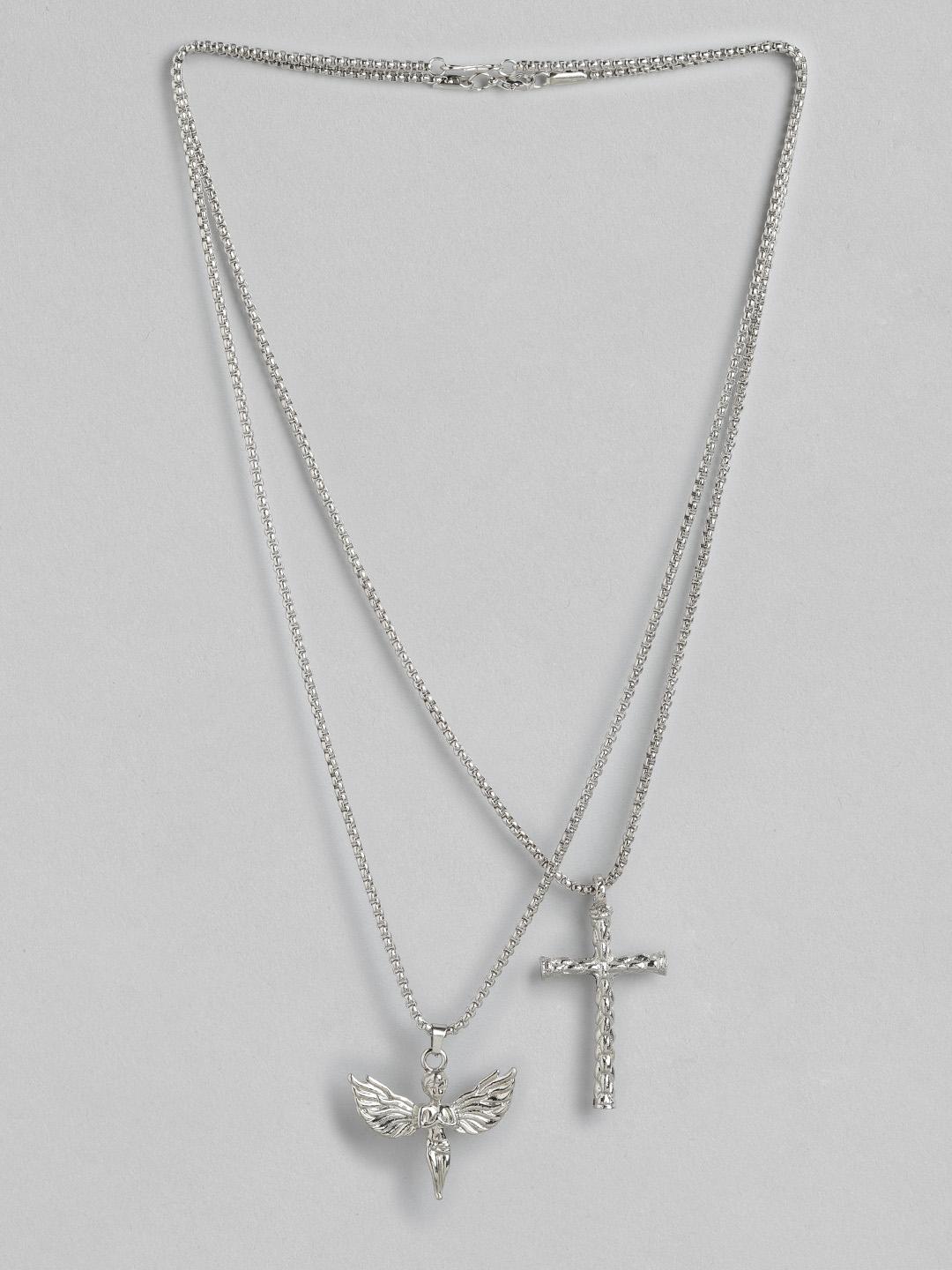 PARIS HAMILTON Unisex Set Of 2 Silver-Plated Necklaces Pack of 2 - Image 1