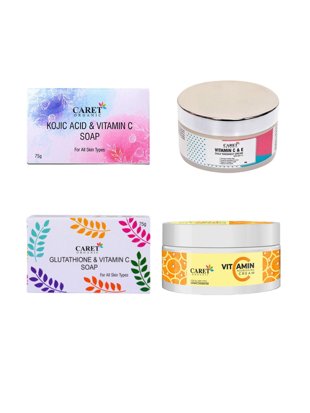 Buy CARET ORGANIC Kojic Acid Soap Glutathione Soap Vitamin C Cream Daily  Radiance Cream - Bath and Body Combo for Unisex 31049429