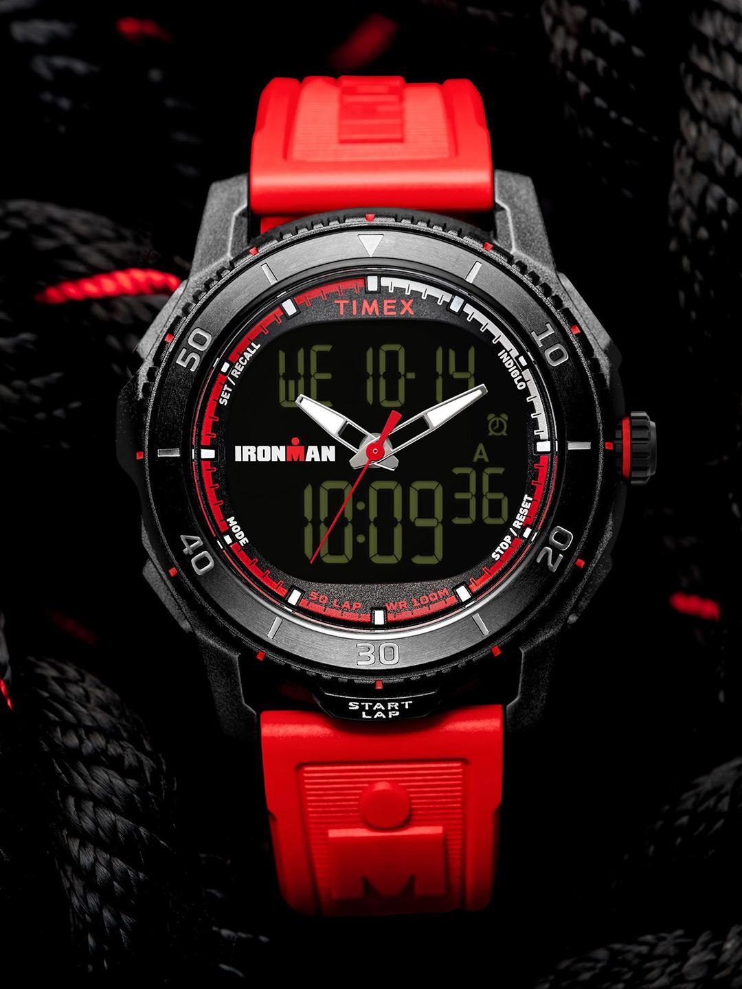 Buy Timex Men Printed Dial Leather Straps Digital Solar Powered