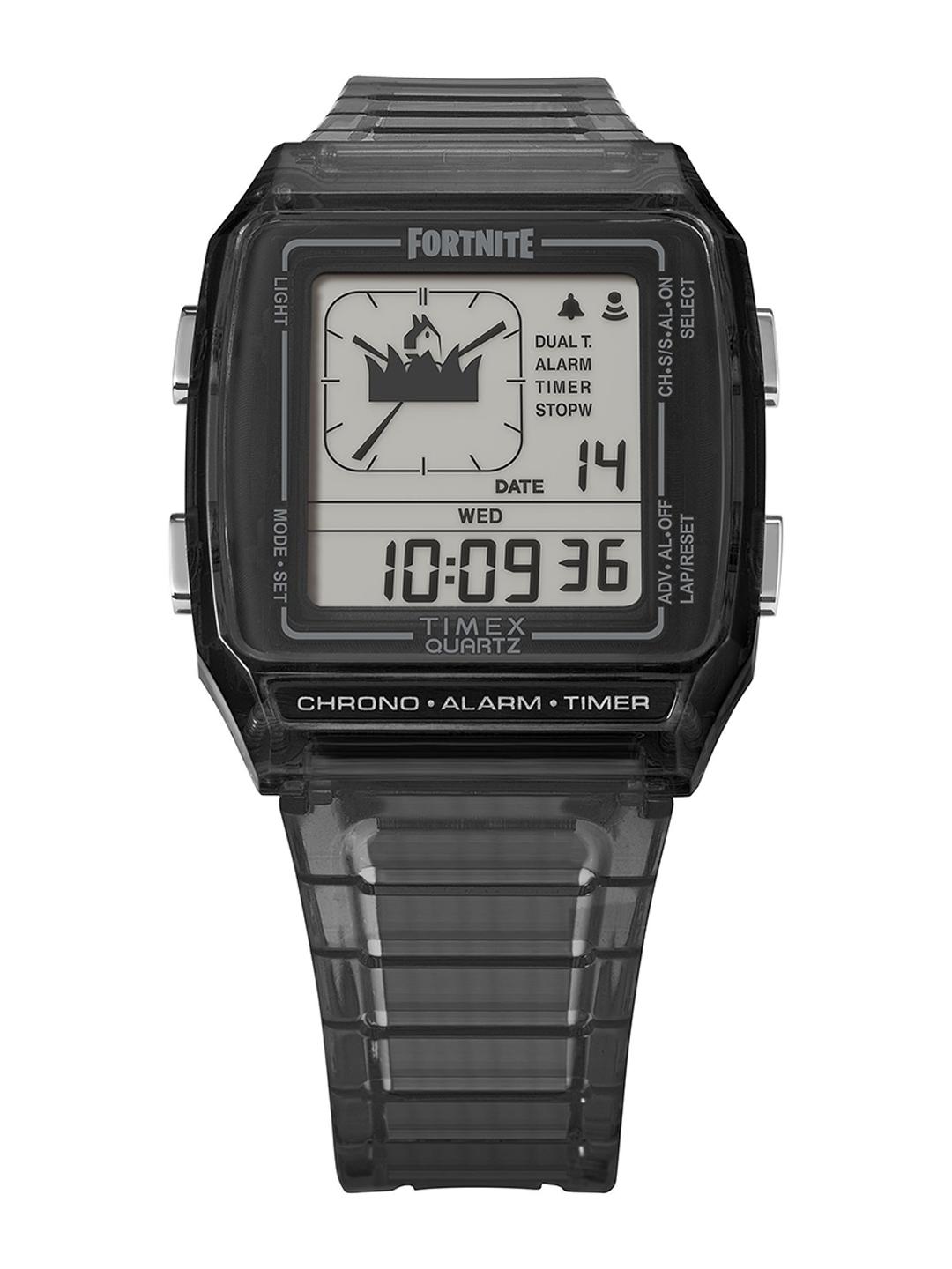 Timex Q Square 21mm Grey Dial Digital Unisex Watch - TW2W96500X6 - Image 1