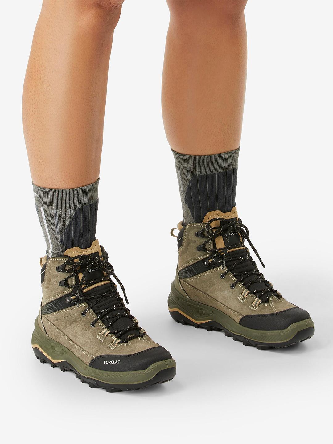 Forclaz Womens Red Walking Boots Decathlon FORCLAZ Women Mid-Ankle