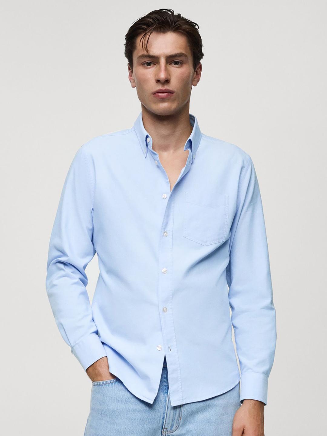 MISCHIEF MONKEY Men Classic Button-Down Cotton Shirt