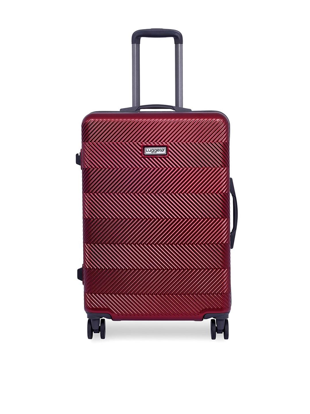 Luggero Unisex Textured Hard-Sided Medium Trolley Bag - Image 1