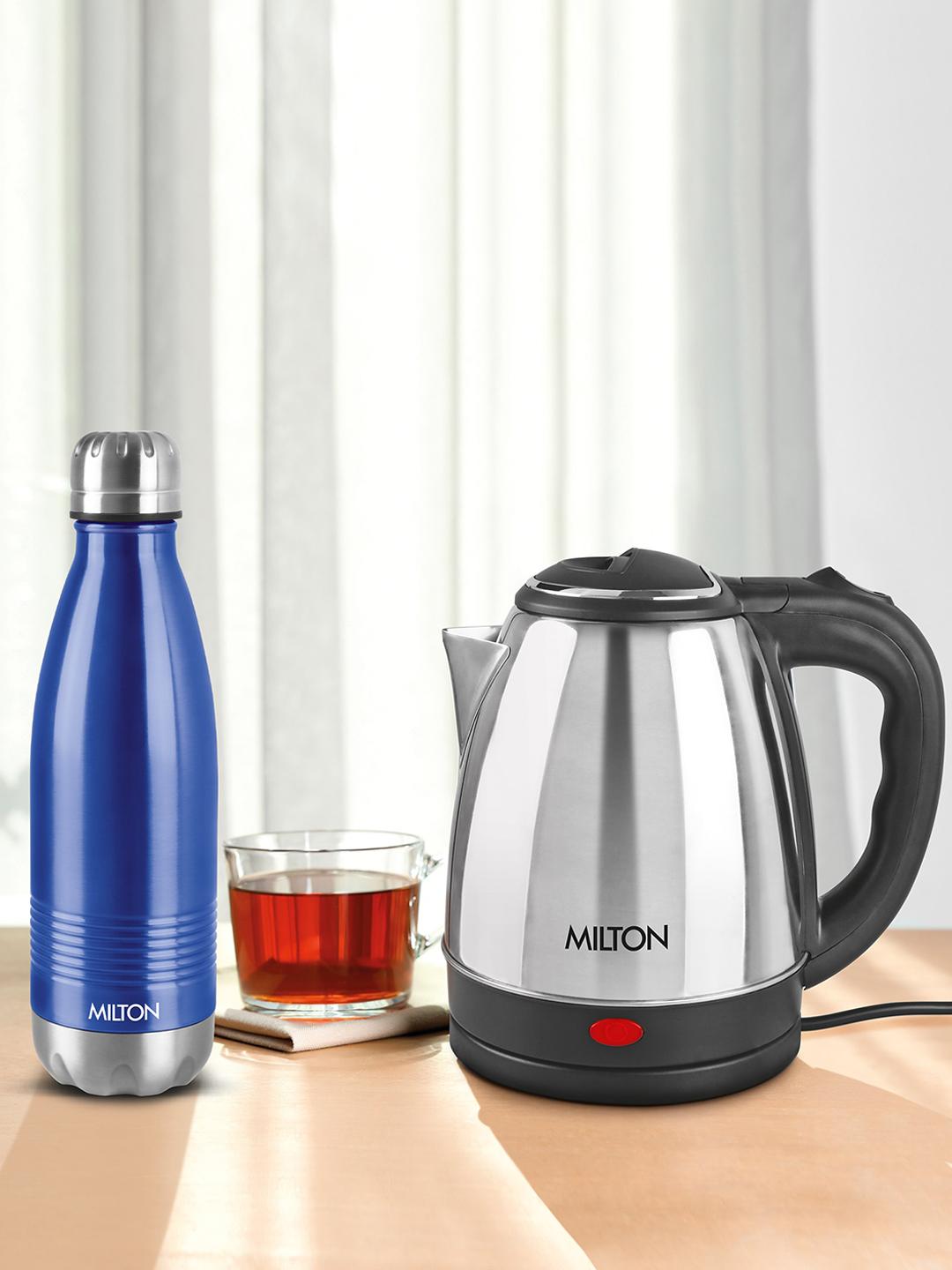 Buy Milton Silver Go Electro Steel Kettle 1.5 L & Blue Duo Dlx