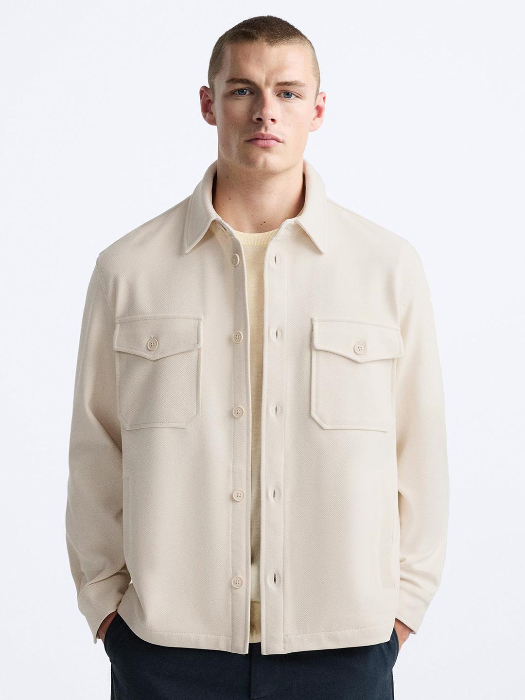MISCHIEF MONKEY Men Solid Cotton Casual Shacket - Image 1