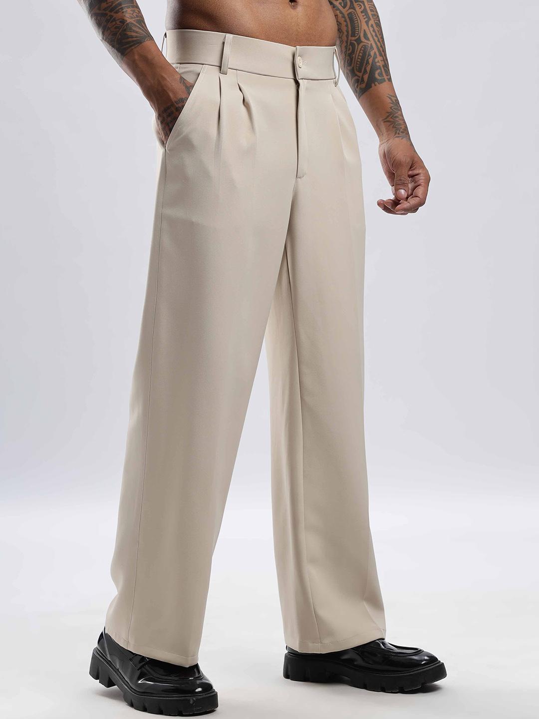 Buy Overlays Men Beige Korean Pant Trousers for Men 33736901