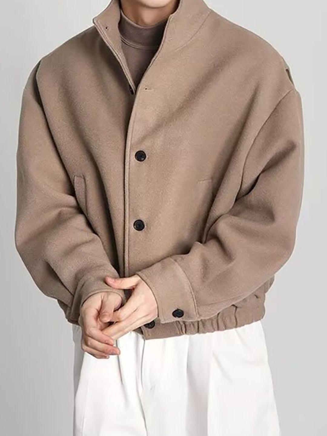 StyleCast x Revolte Men Stand Collar Bomber Jacket