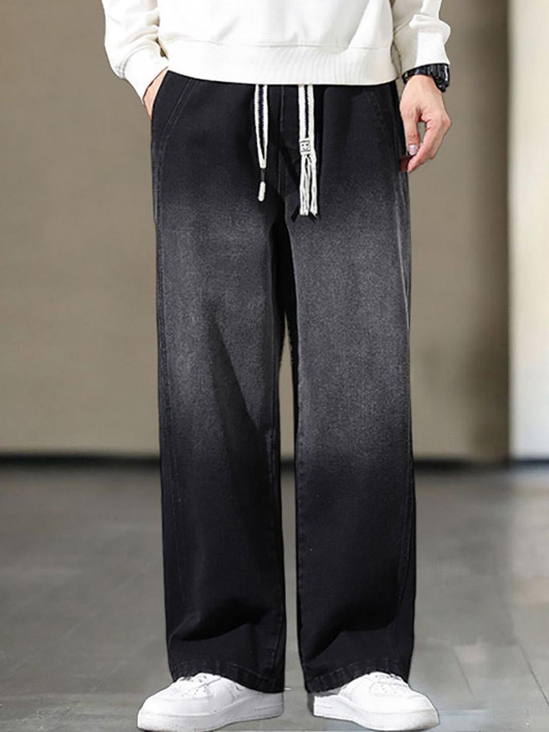 StyleCast x Revolte Men Wide Leg Light Fade Jeans - Image 1