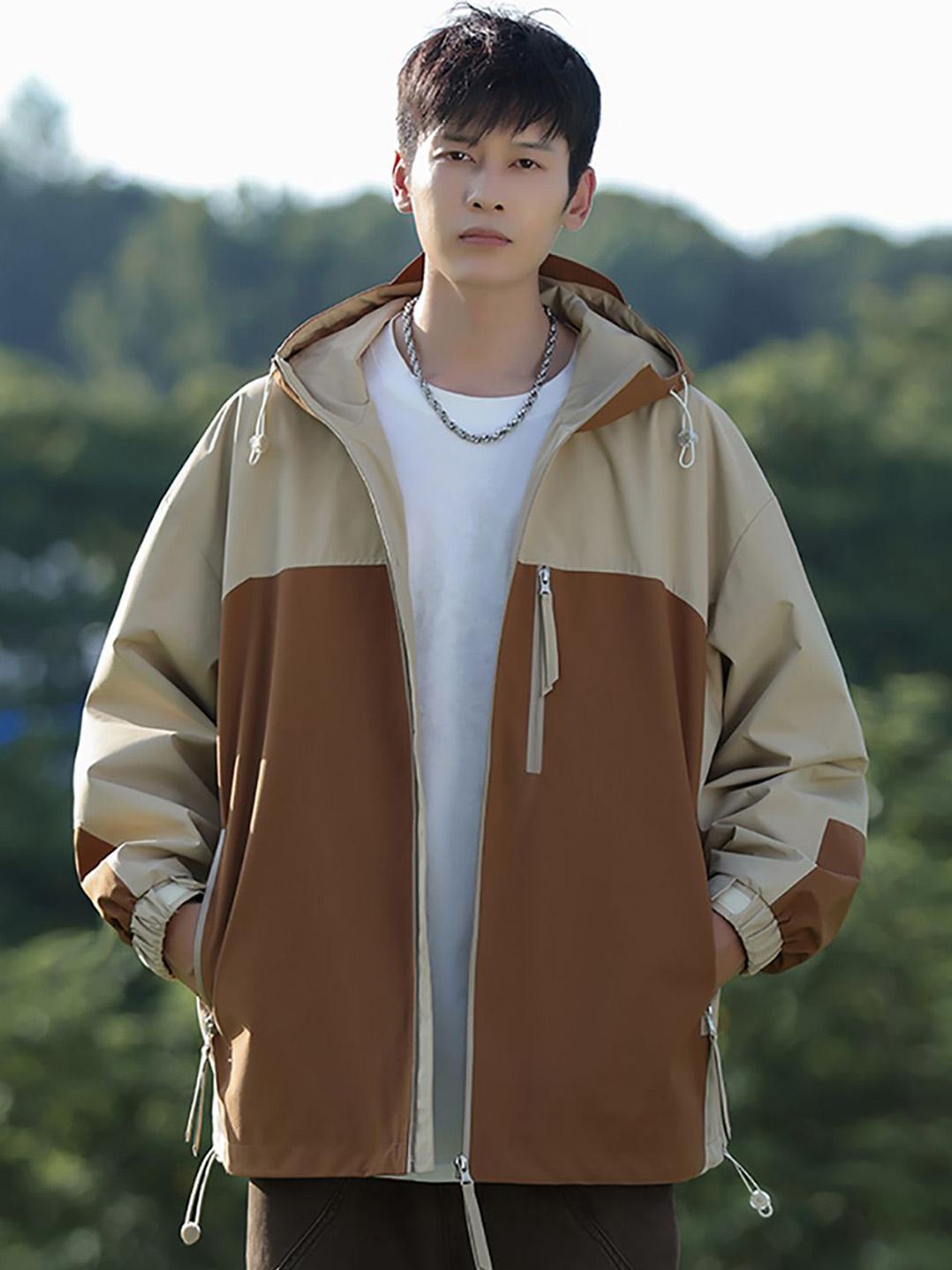 Buy StyleCast x Revolte Men Hooded Colourblocked Casual