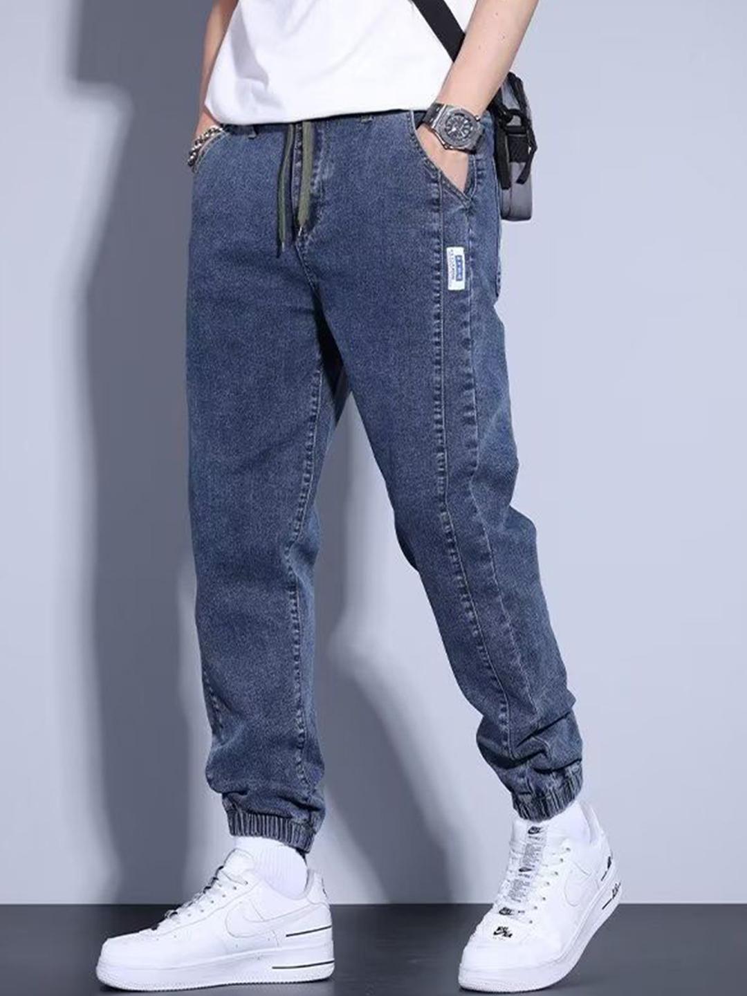 Buy StyleCast Men Mid-Rise Low Distress Stretchable Jogger Jeans