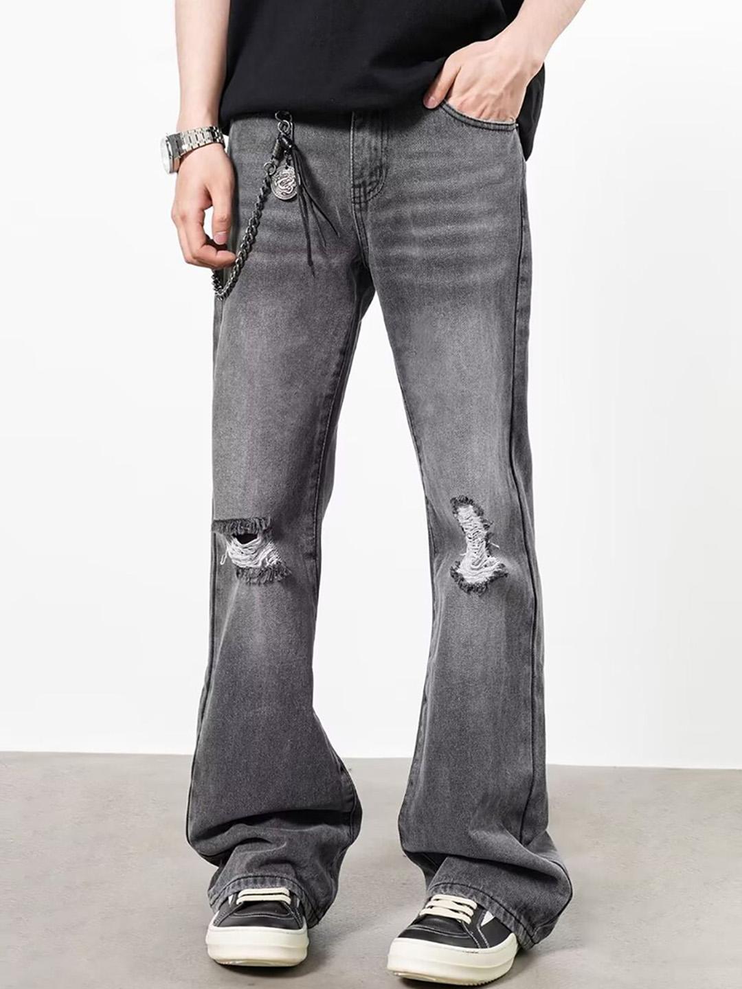 Buy StyleCast x Revolte Men Flared Slash Knee Light Fade Jeans