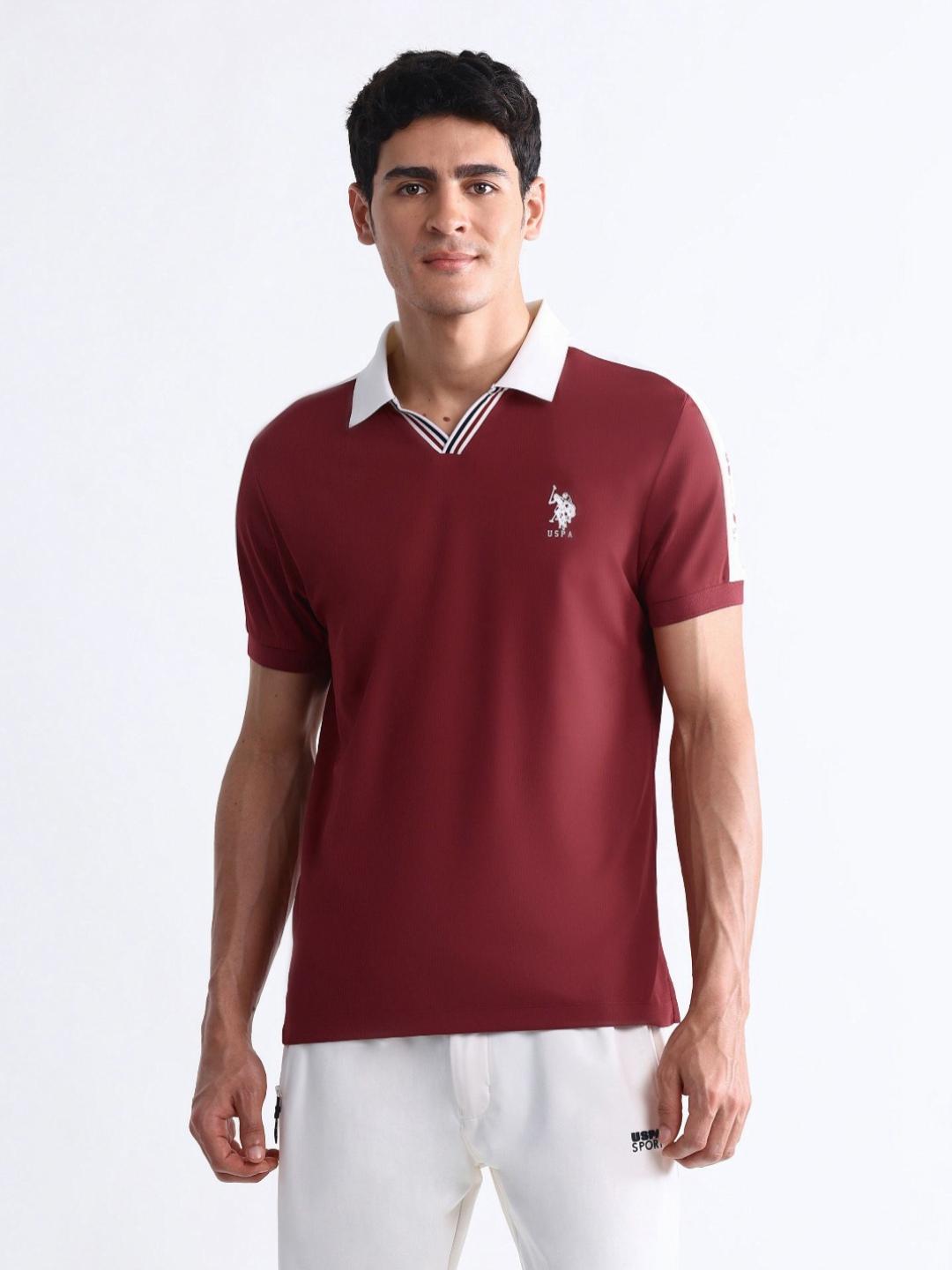 USPA Sport Colourblocked Polo T-Shirt - Image 1