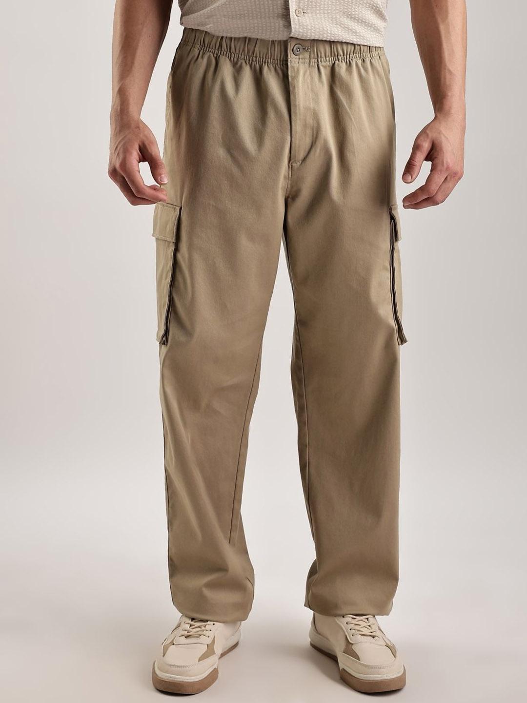 Buy Calvin Klein Jeans Men Relaxed-Fit Cargos Trousers Trousers