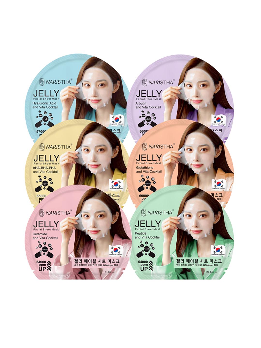 Buy NARISTHA Set Of 6 Jelly Facial Sheet Mask - 25 g Each - Sheet