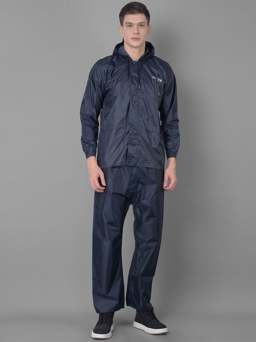 Buy Dollar Rainguard Men's PVC Full Sleeve Solid Raincoat Set With