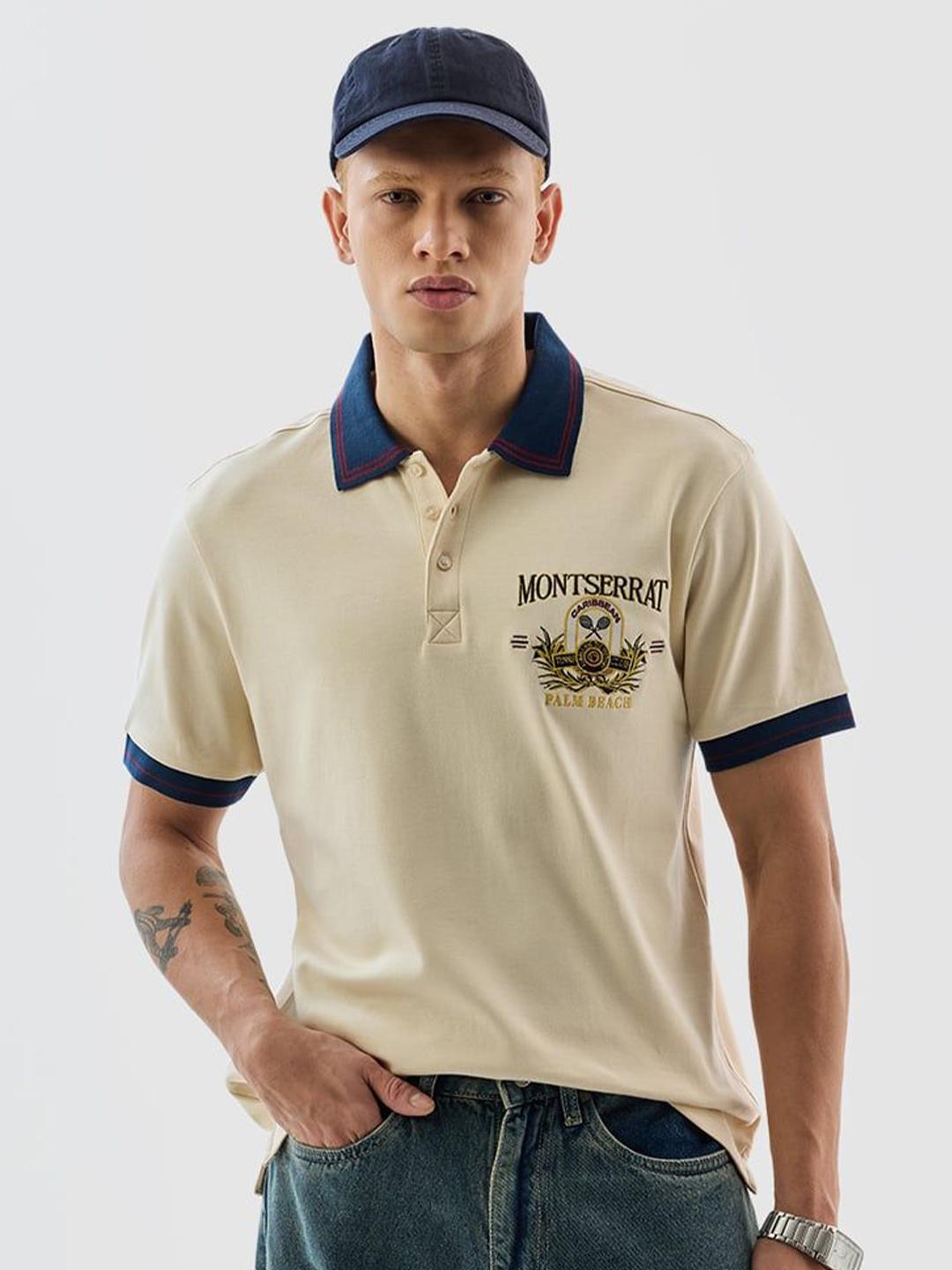 Snitch Men Typography Polo Slim Fit Cotton T-Shirt - Image 1