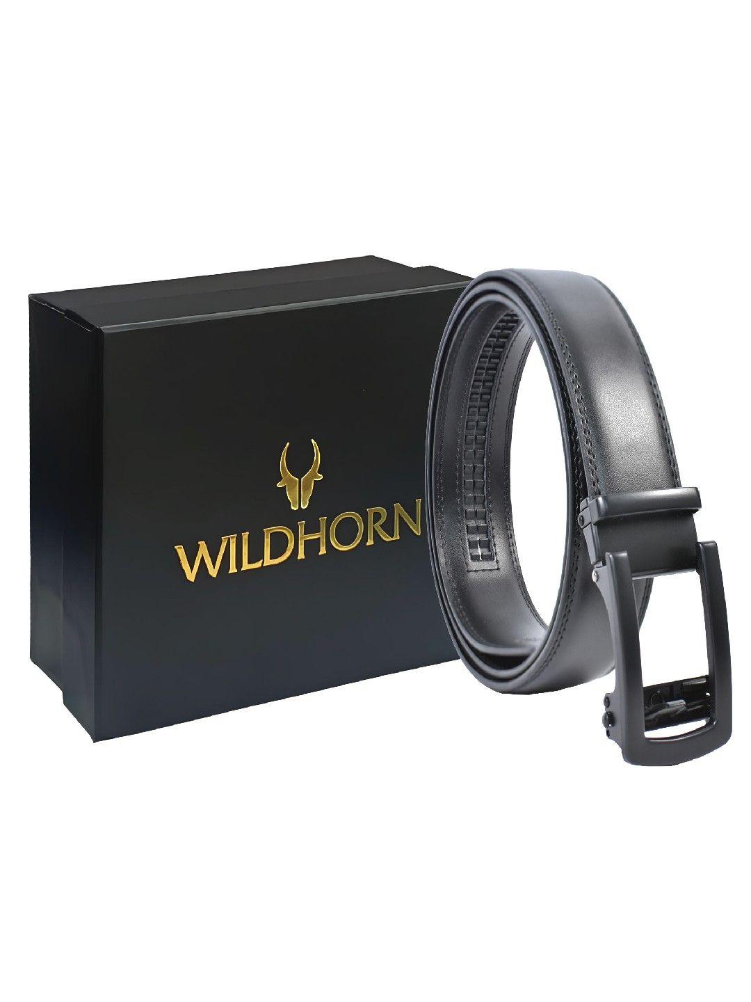 WildHorn Men Autolock Leather Adjustable Formal Belt