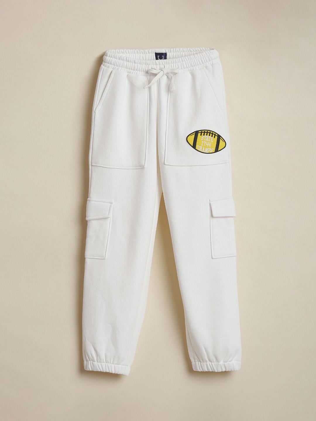 Buy Allen Solly Junior Boys Embroidered Joggers Track Pants for
