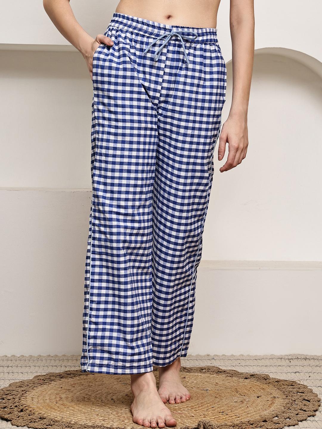 Buy Overlock Women Pack Of 2 Gingham Check Lounge Pants