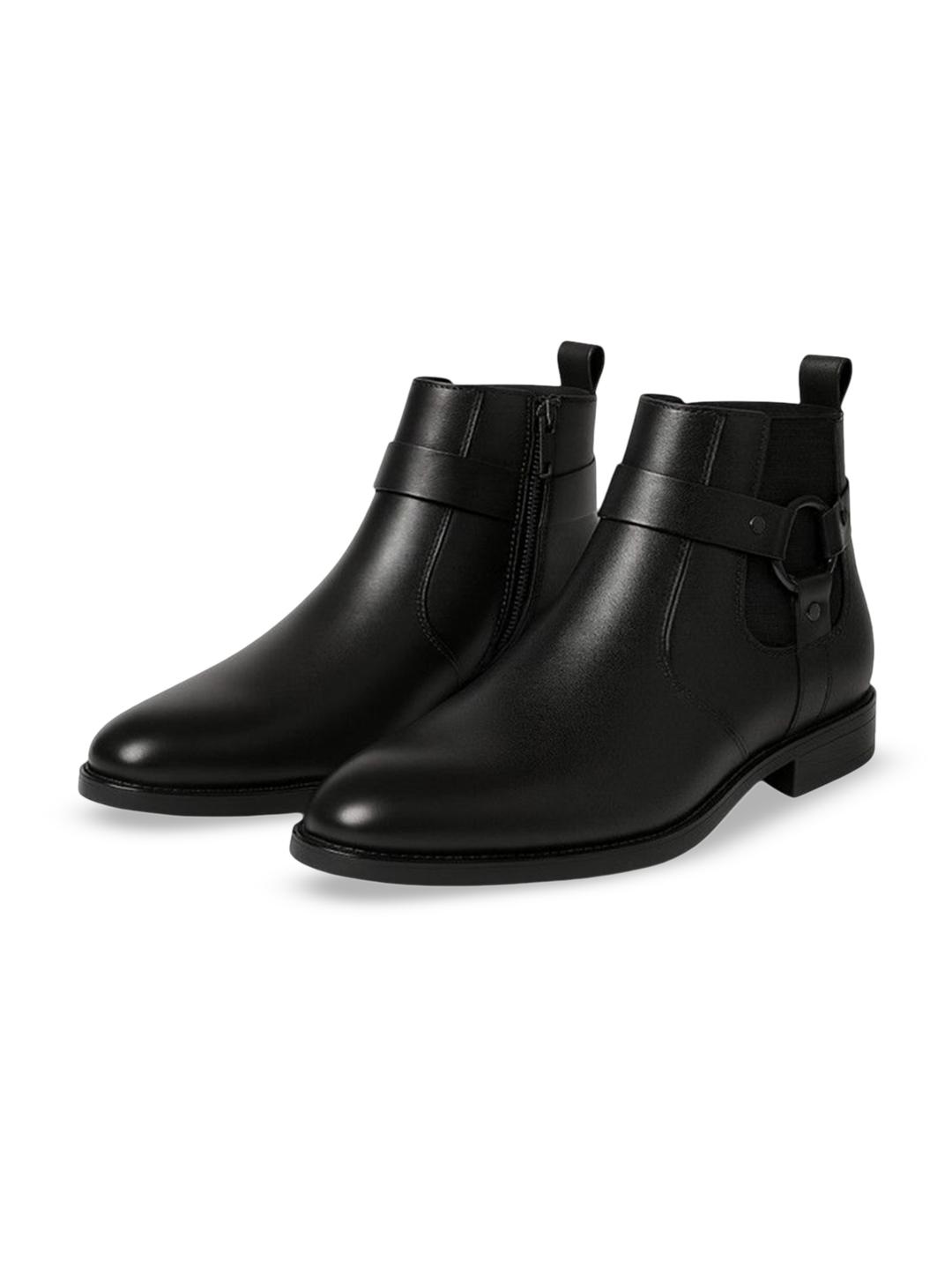 KRAASA Men Block-Heeled Mid-Top Chelsea Boots - Image 1
