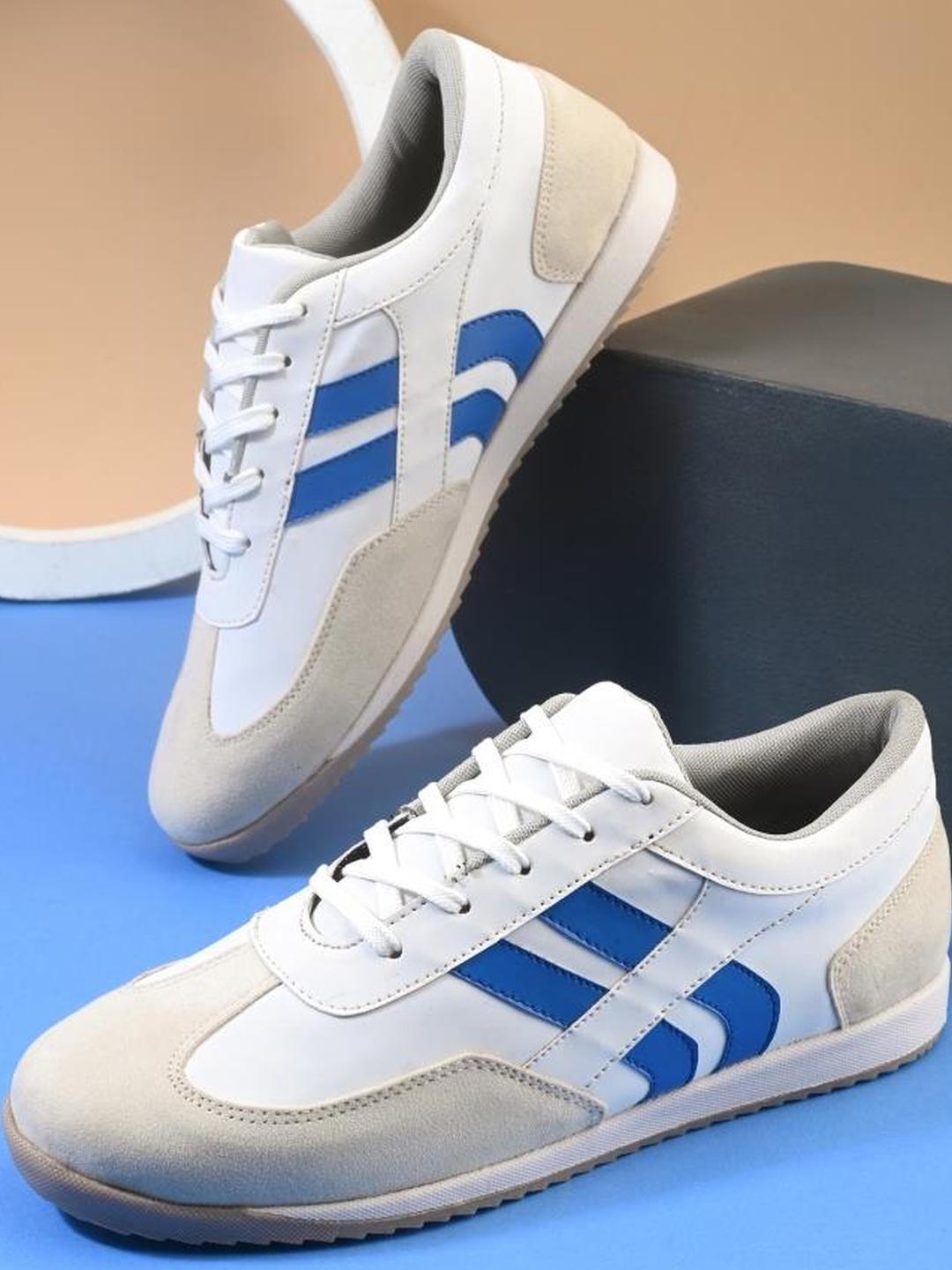 Roadster Men White & Blue Casual Sneakers - Image 1