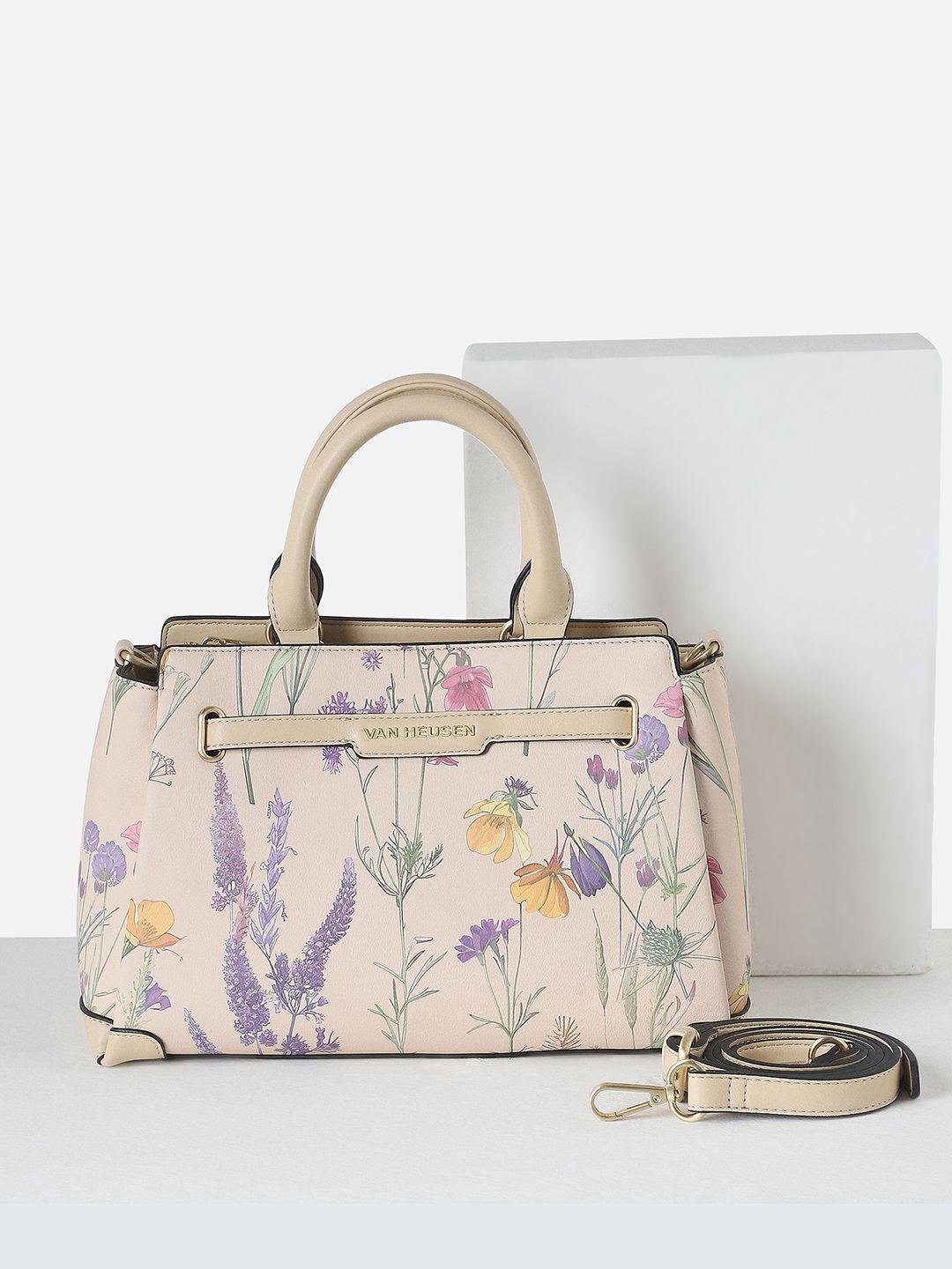Buy Van Heusen Woman Floral Printed Structured Satchel Bag