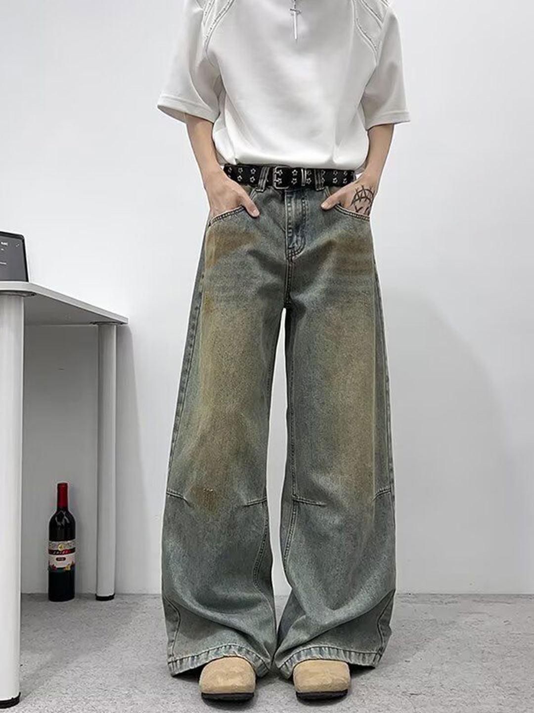 StyleCast x Revolte Men Wide Leg Mid-Rise Jeans
