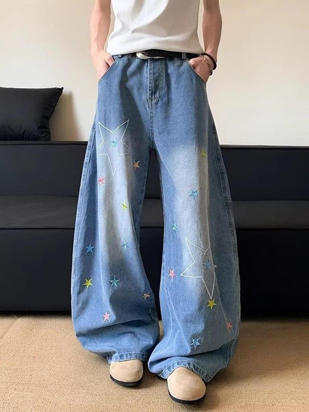 StyleCast x Revolte Men Wide Leg Mid-Rise Jeans - Image 1