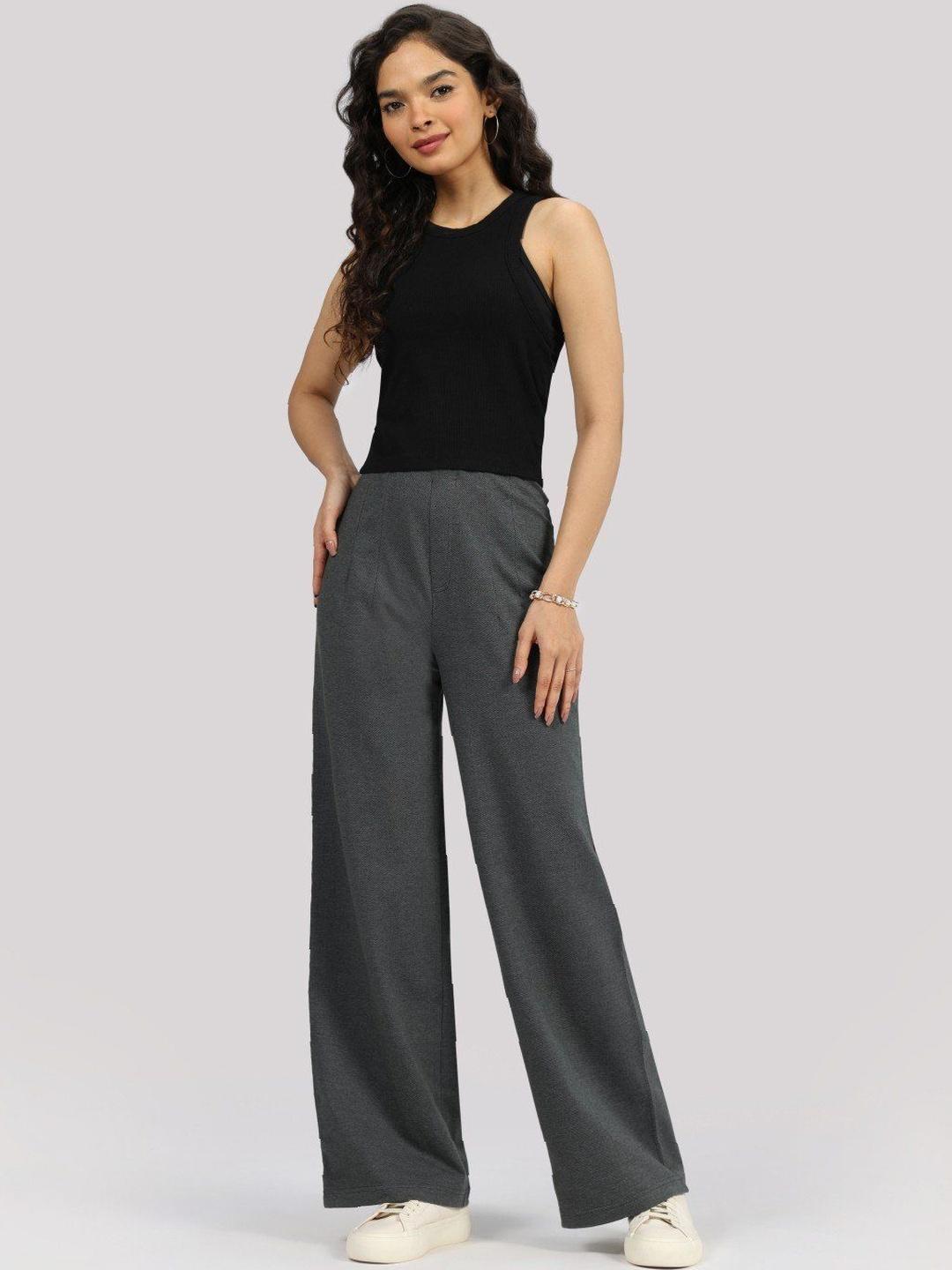 Buy Blissclub Work-To-Wine Twill Wide Dart Pants - Trousers for