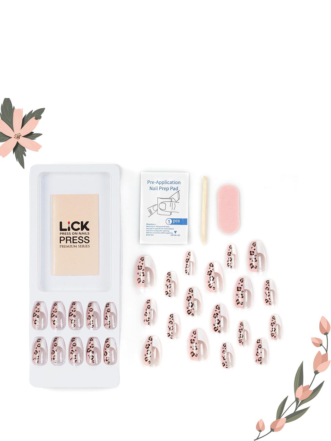 Buy Lick 24 Pieces Square Shape Matte Reusable Artificial Nails