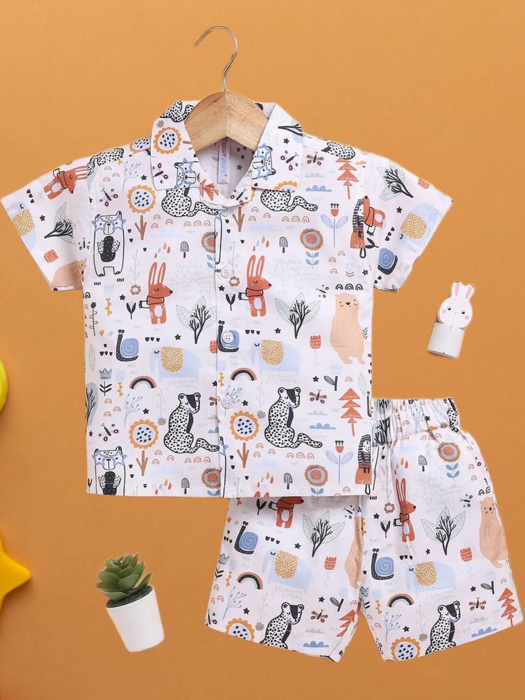 NAAMJAP Kids-Unisex Pure Cotton Printed Clothing Set