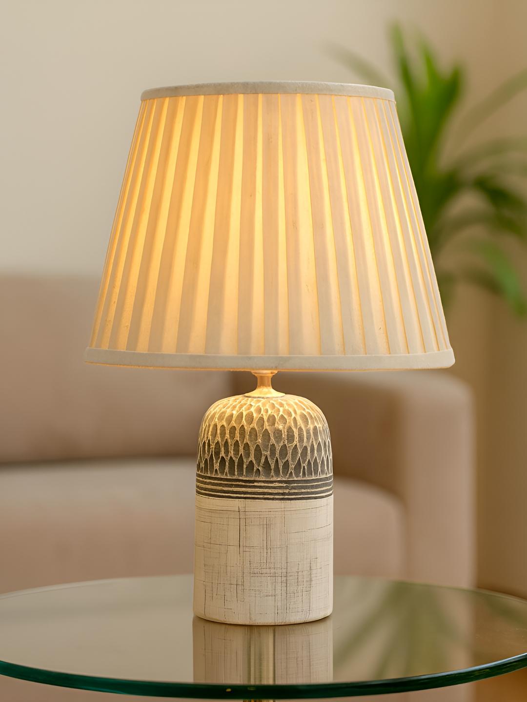 Buy Homesake White Textured Ceramic Industrial Cylindrical Shaped