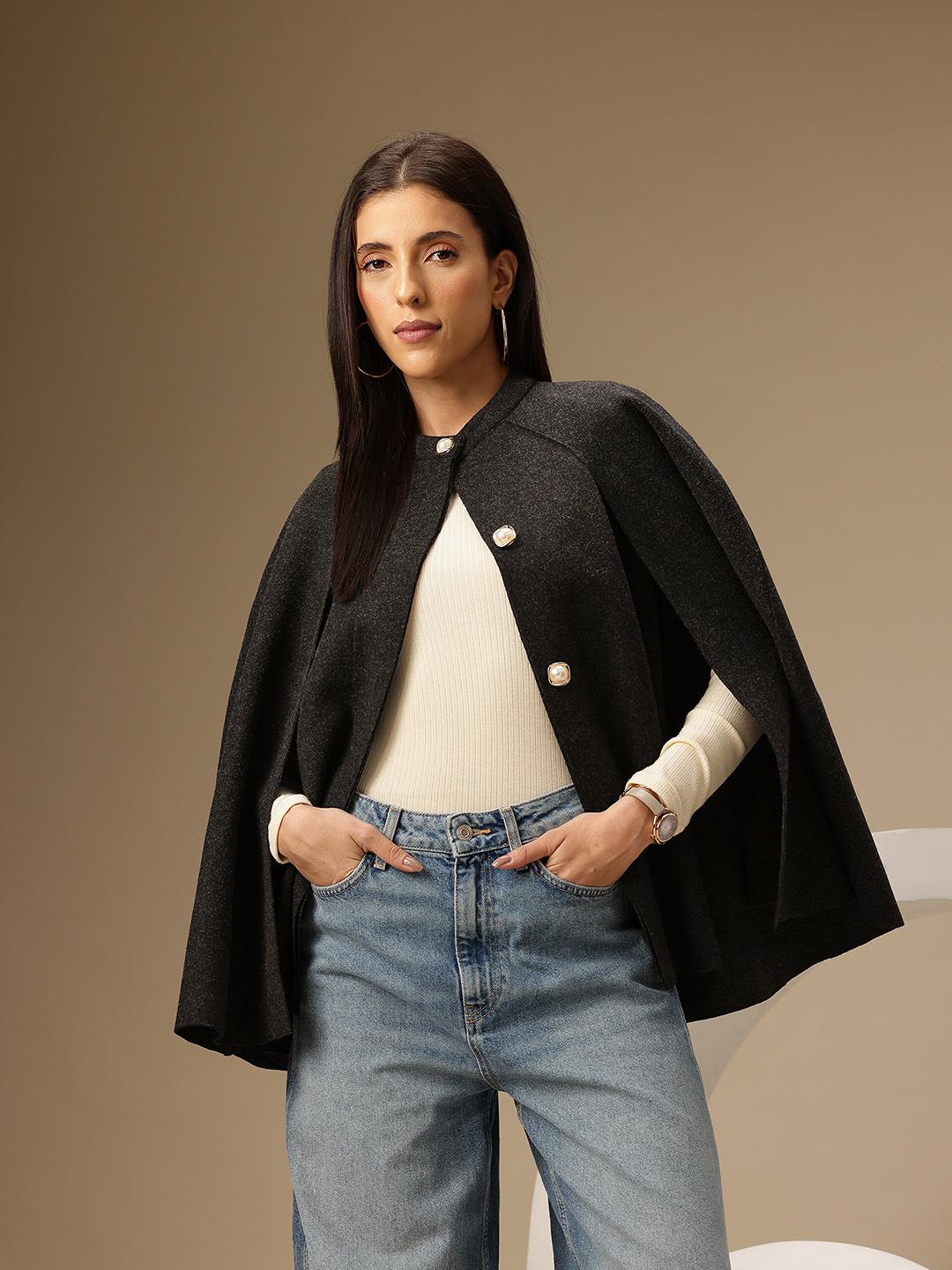 Buy Chemistry Flannel Cape Jacket - Jackets for Women 33927817