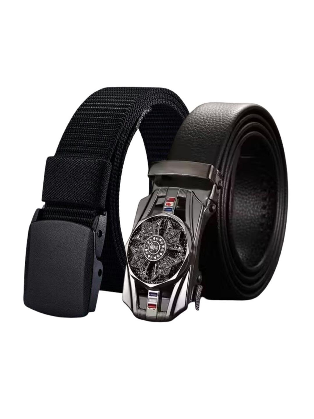 Buy Niddleman Men Pack Of 2 Slider Buckle Belt - Belts for Men